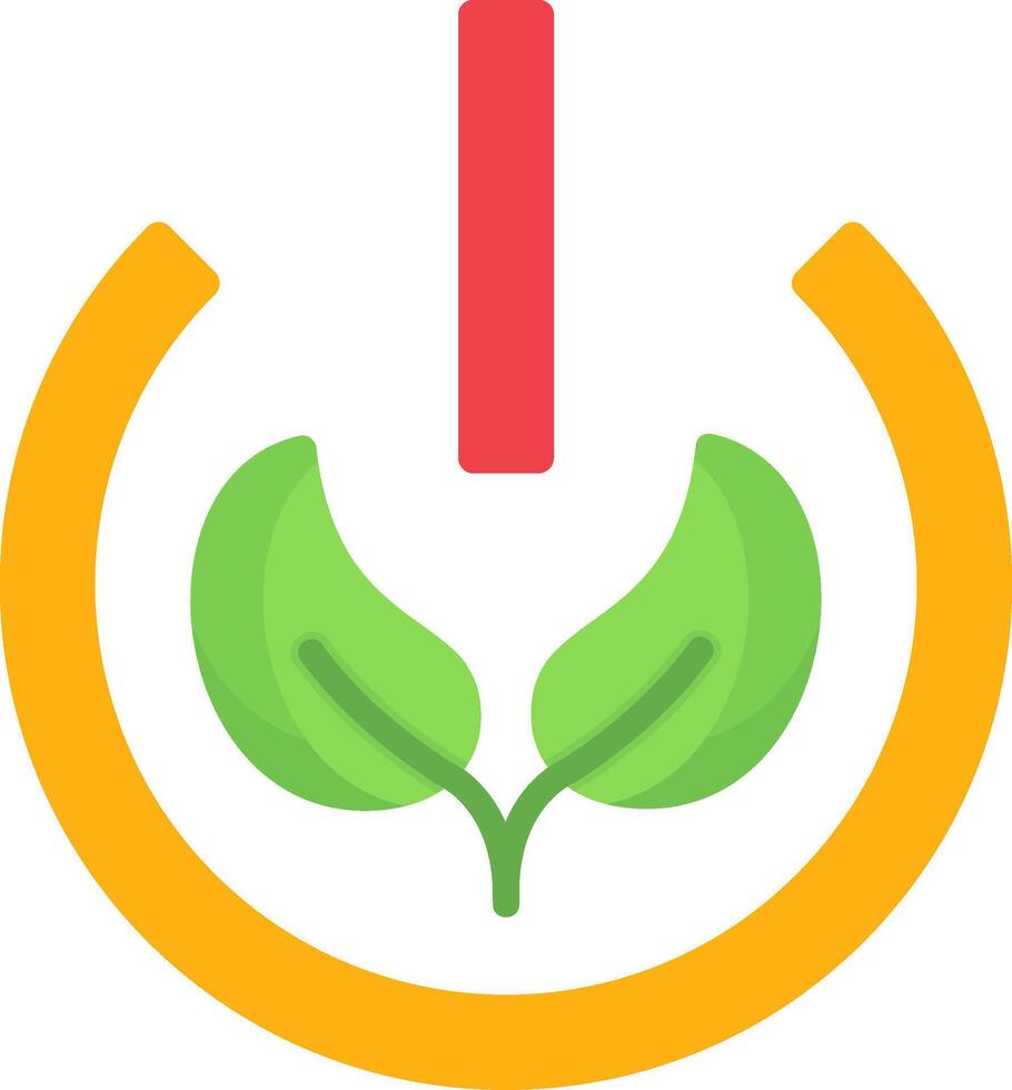 Eco Power Button Flat Icon vector