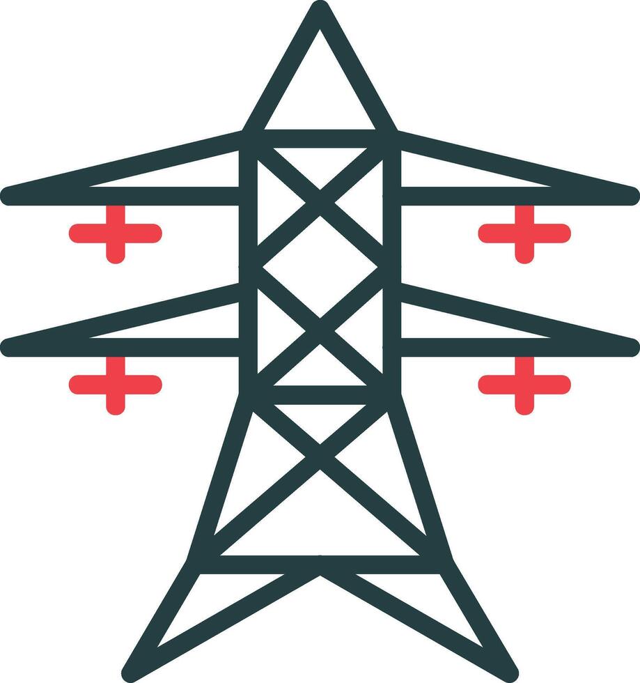 Electric Tower Flat Icon vector