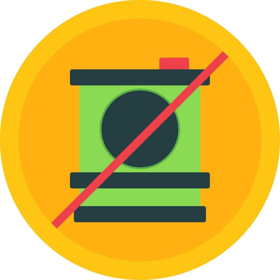 No Fossil Fuels Flat Icon vector