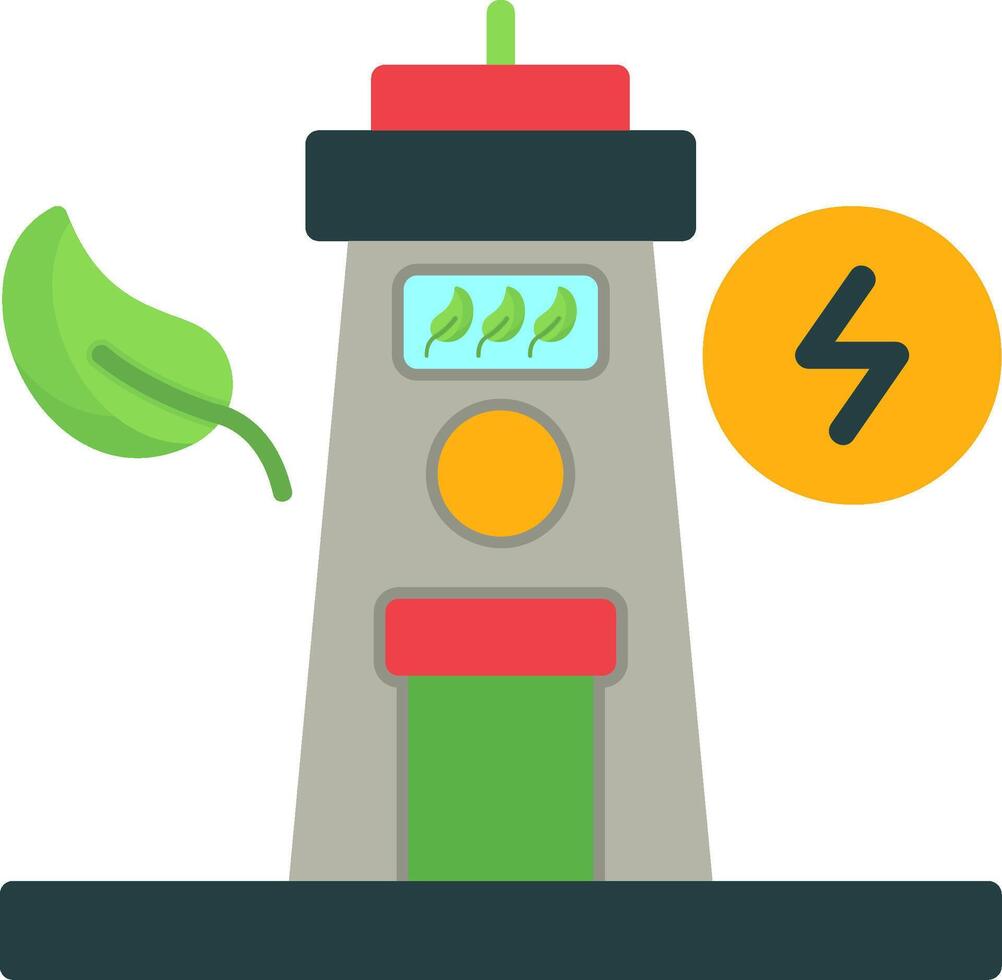 Tidal Power Flat Icon vector