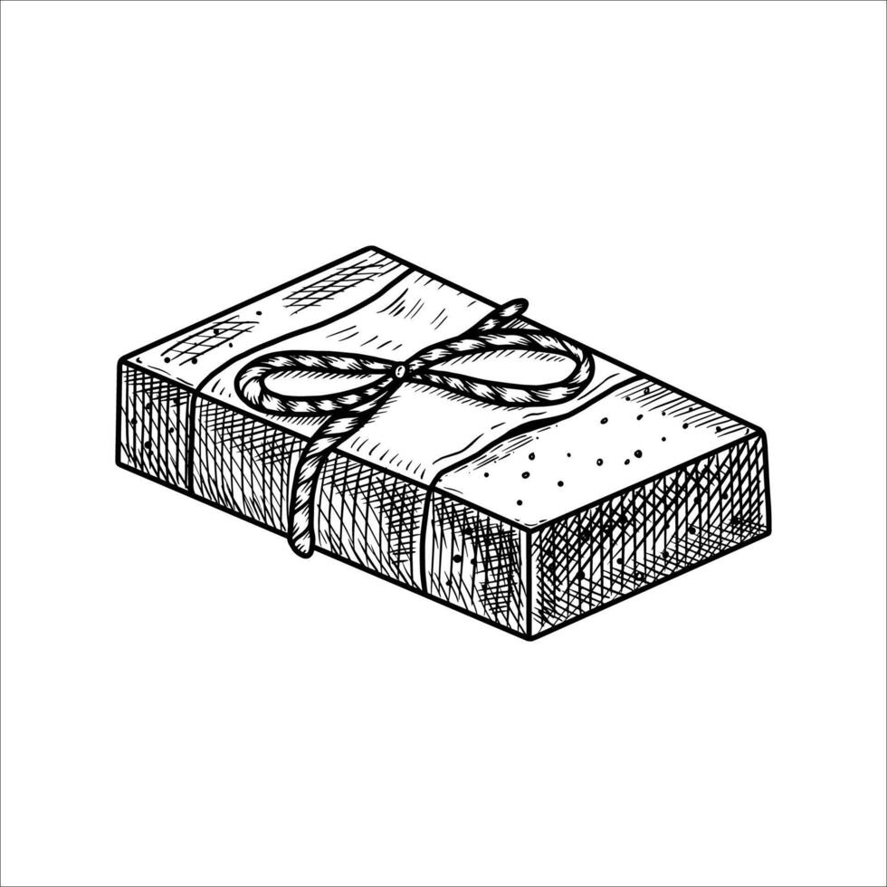 Handmade soap with bow. Vecor illustration vector