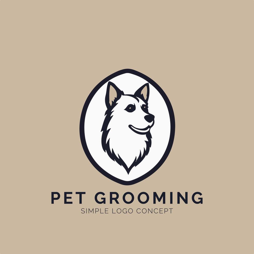 Pet grooming logo design template vector