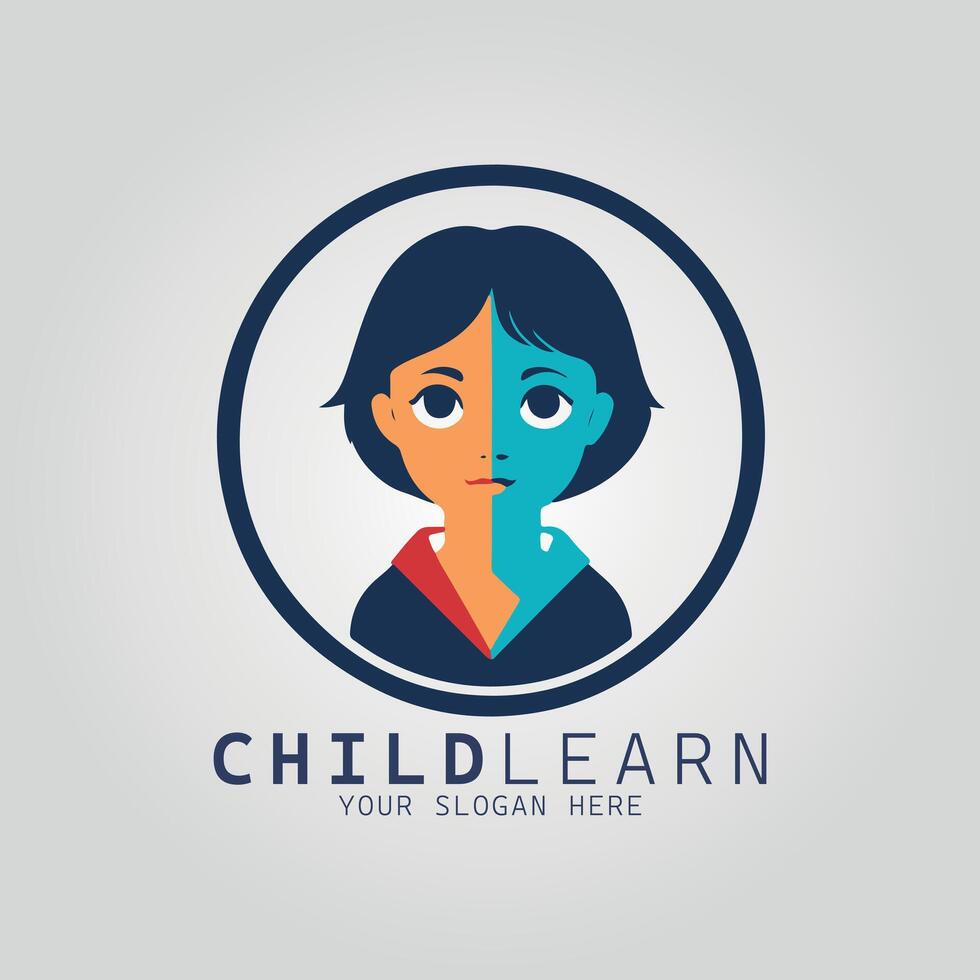 Child learning logo design template, illustration vector