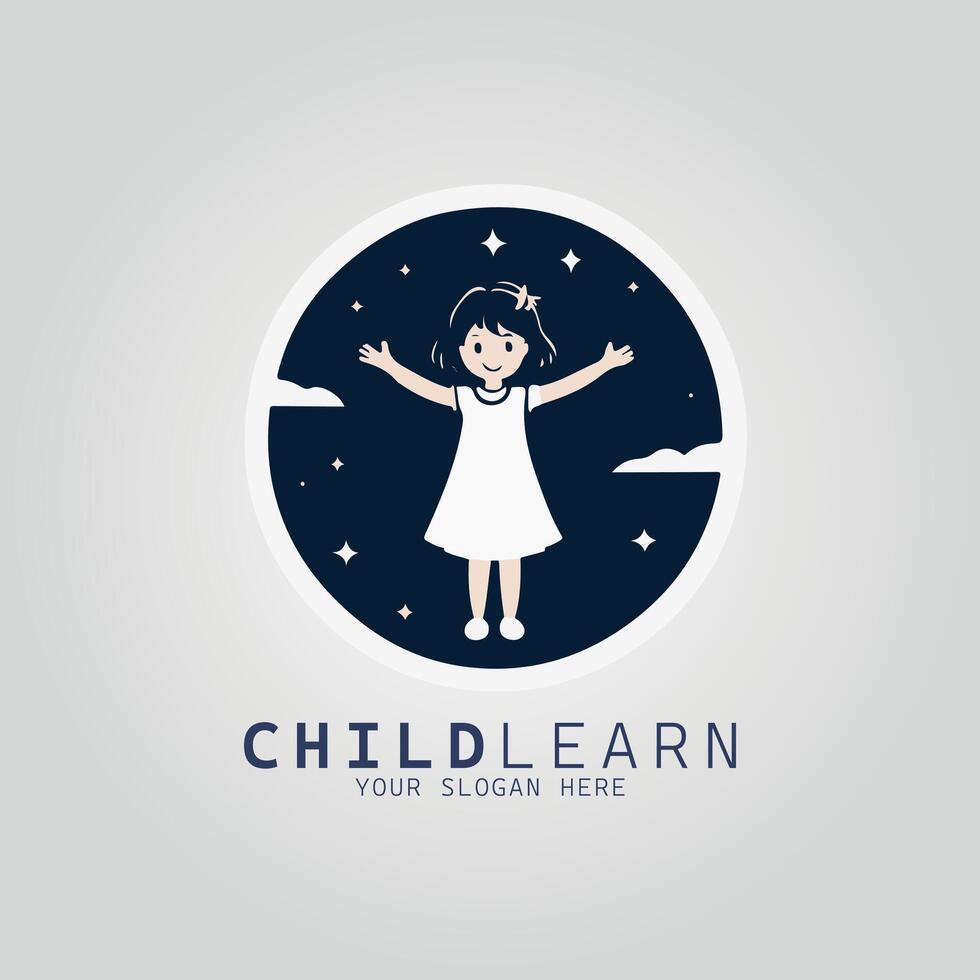 Child learn logo design template illustration vector