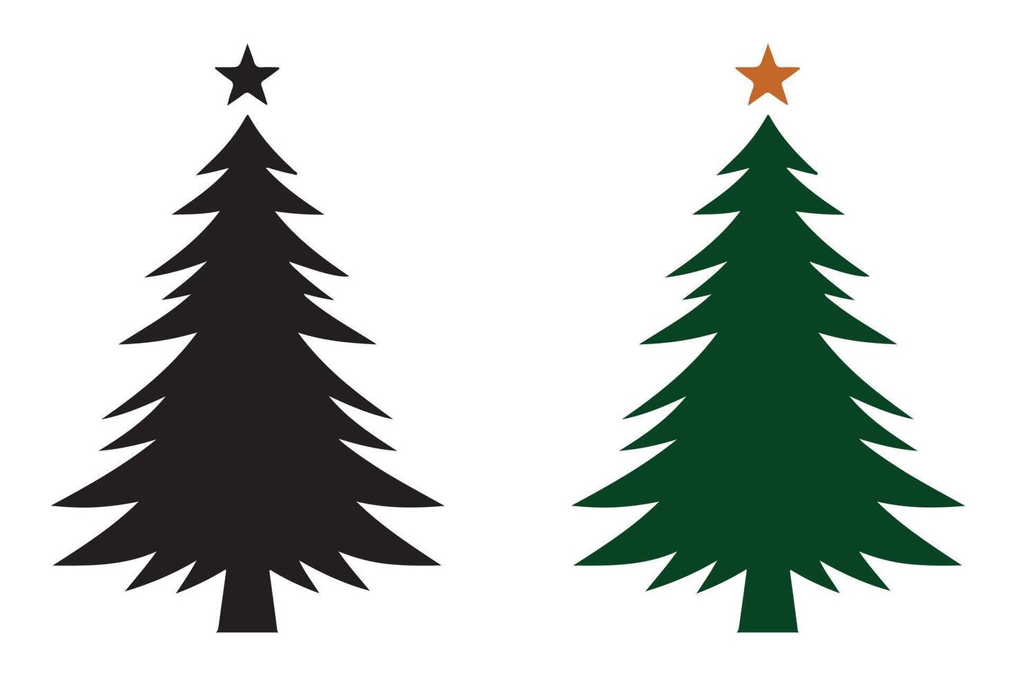 Minimalist Black and Green Christmas Tree Artwork vector