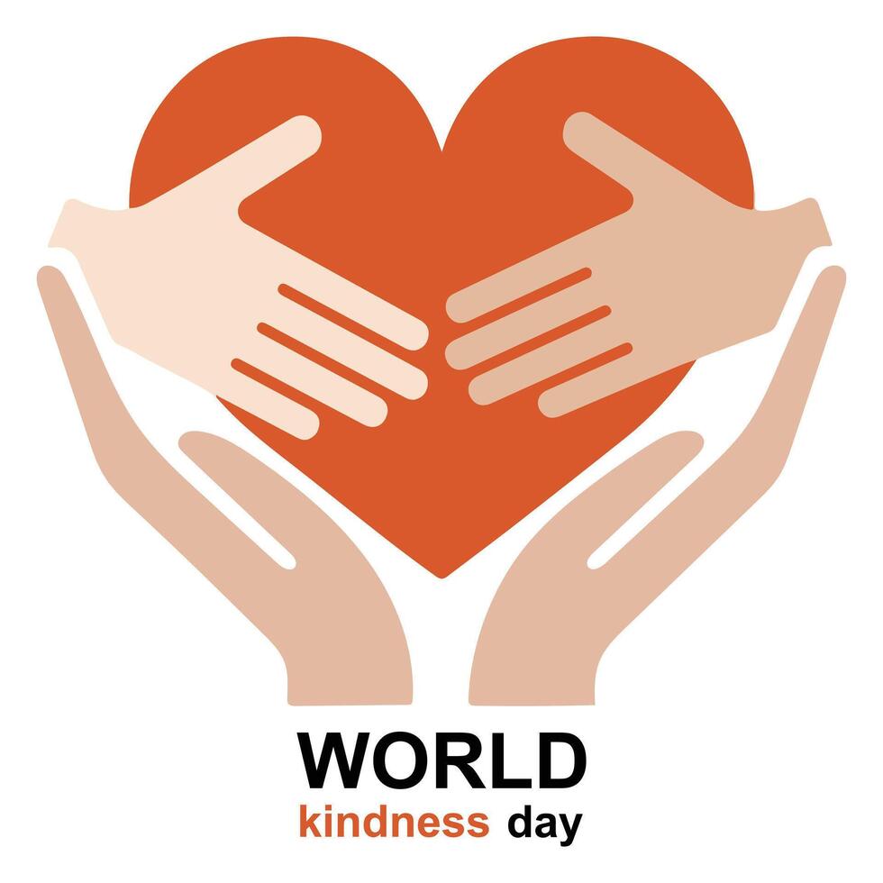 Heart Cradled by Hands for World Kindness Day vector
