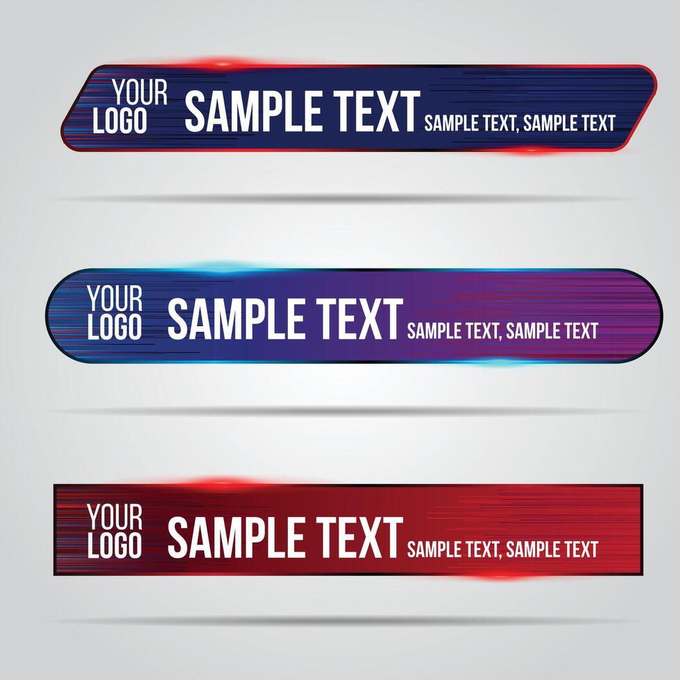 Lower third white and colorful design tv template modern contemporary. Set of banners vector