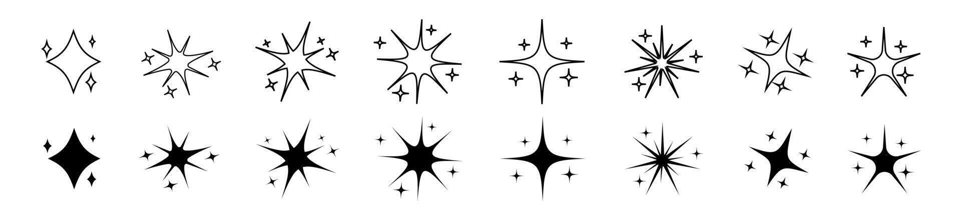Space minimalistic icons outline. vector