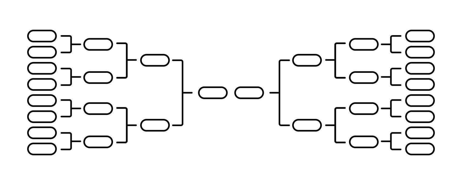 Tournament chart structure in minimalistic style. Sport leadership bracket. vector