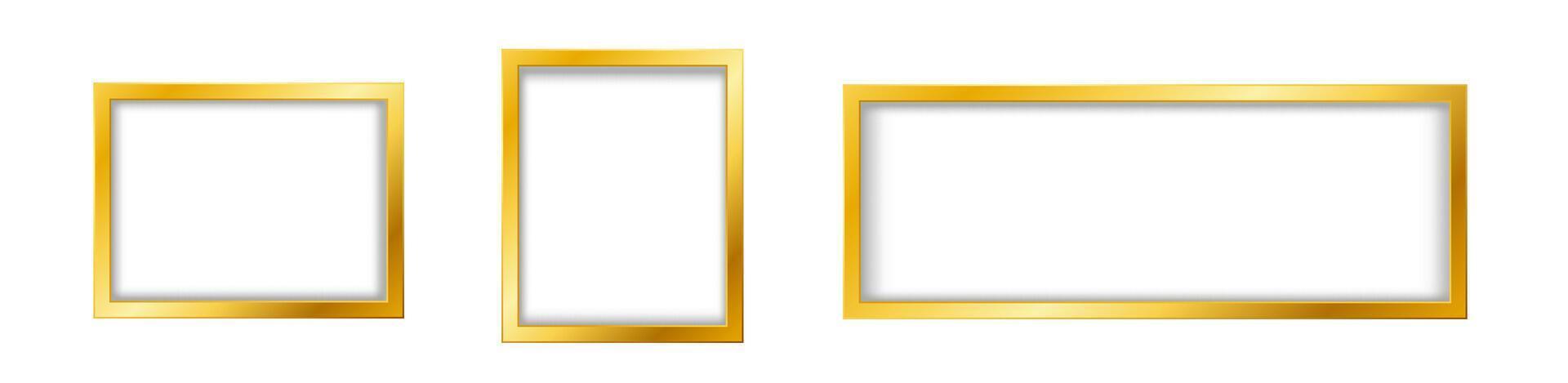 Golden frame for luxury decoration with gradient. vector