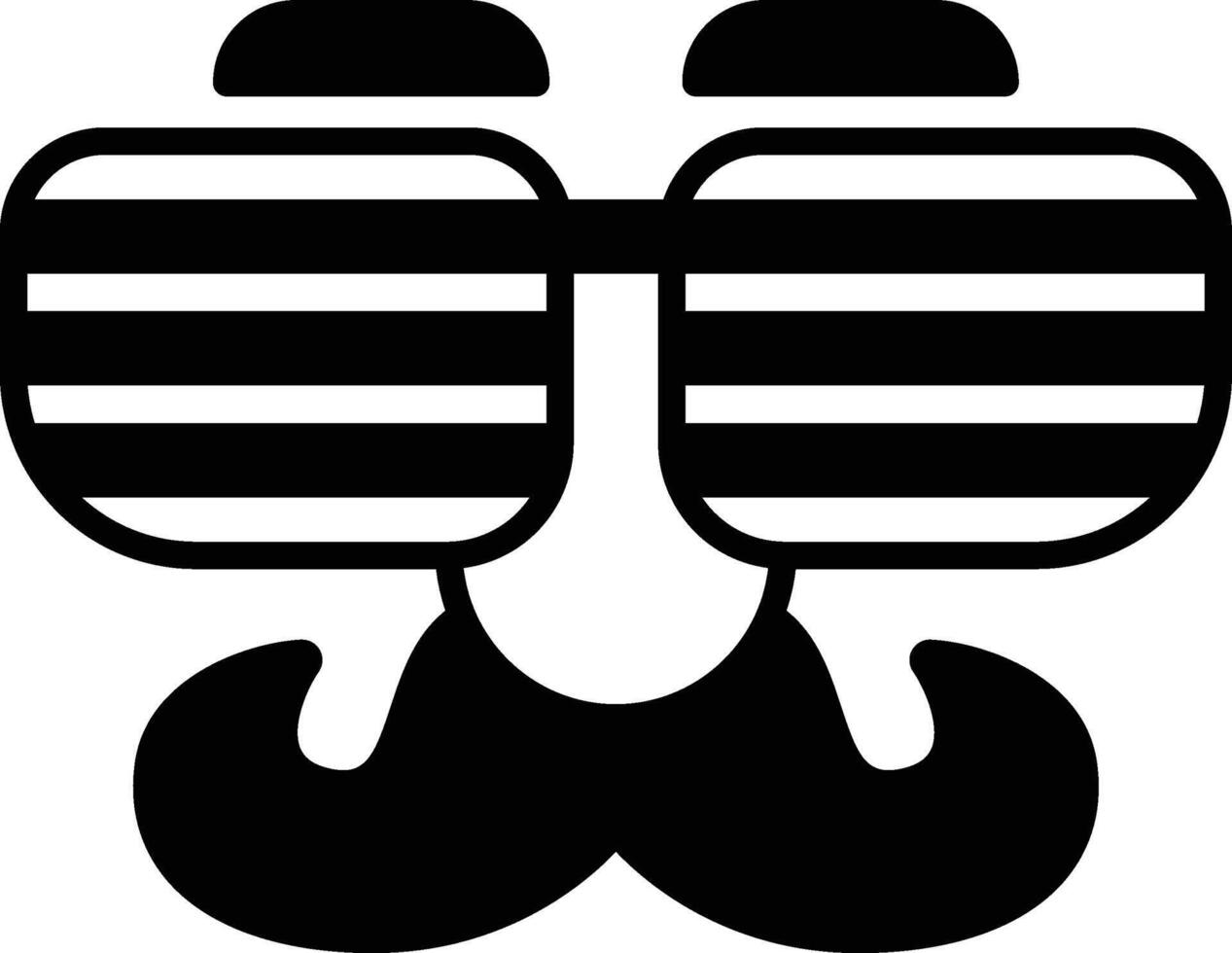 A cartoon man with a white and black striped pair of sunglasses vector