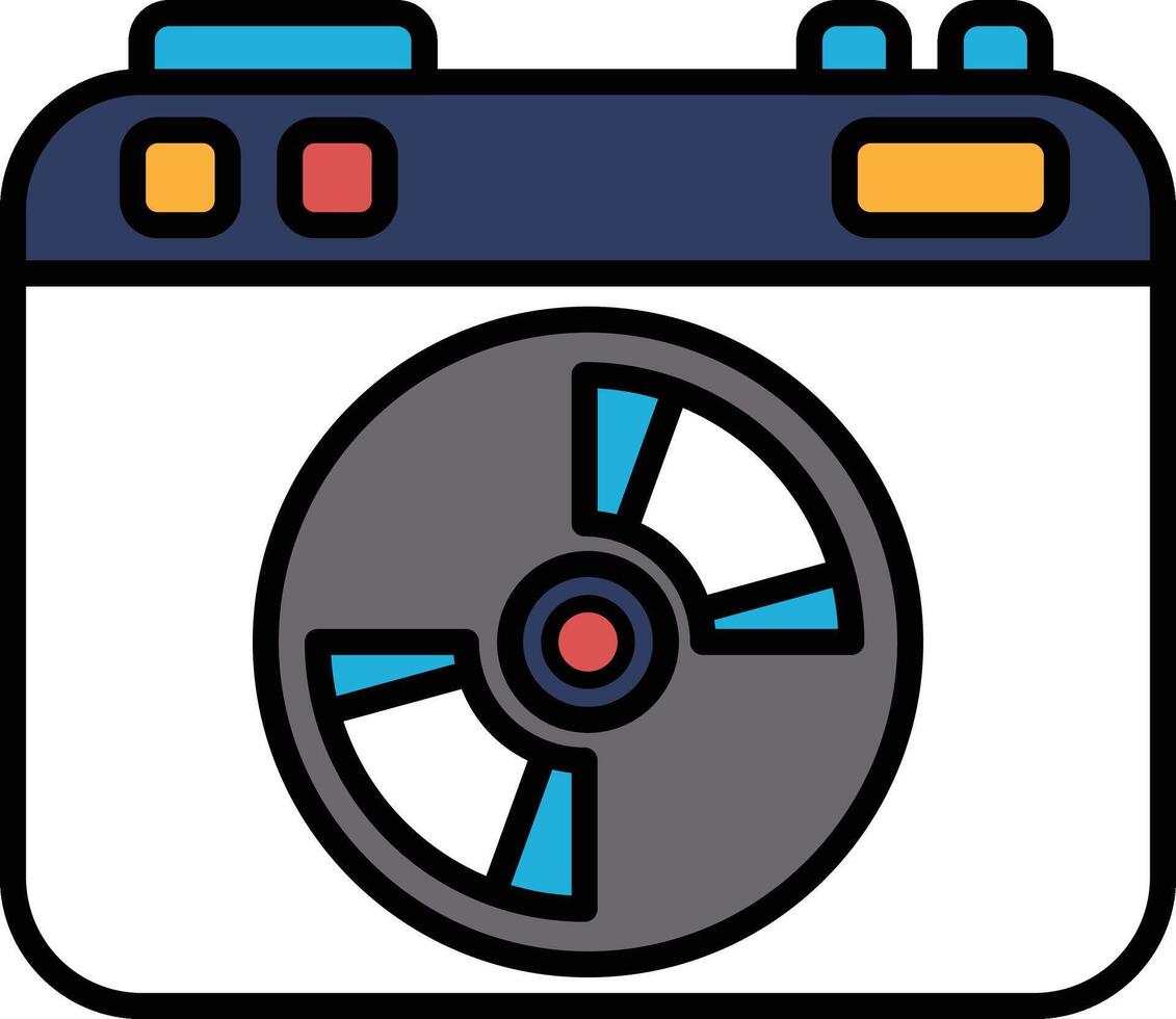 Illustration of a digital camera in line art style. vector