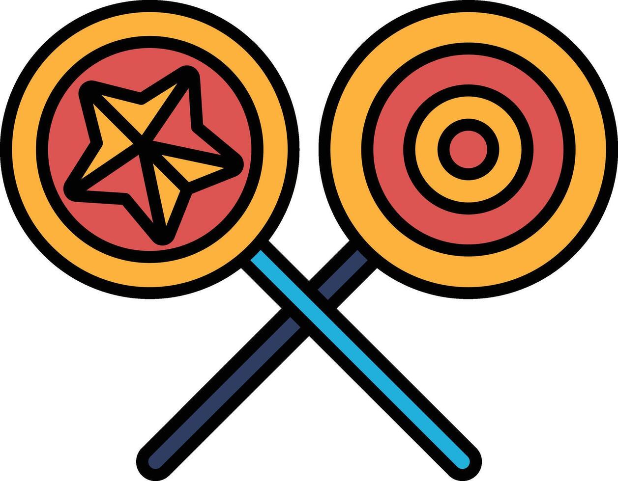 Two lollipops with a star and a circle on them vector