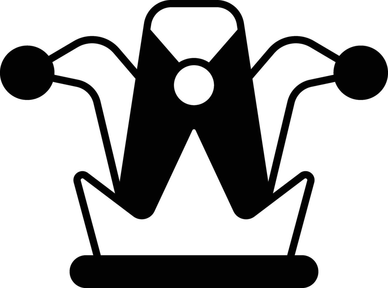 A cartoonish hat with a crown and balls on top vector