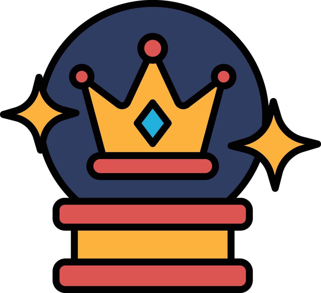 A blue and red crown sits on top of a crystal ball vector