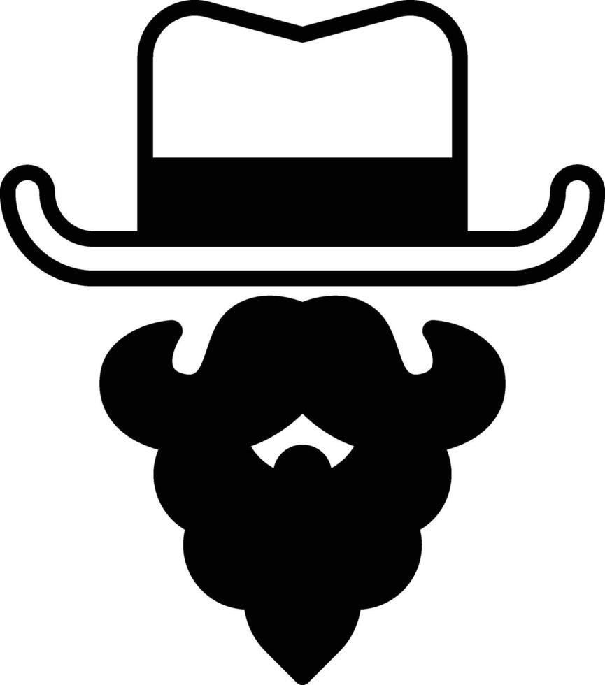 A man with a mustache and a hat vector