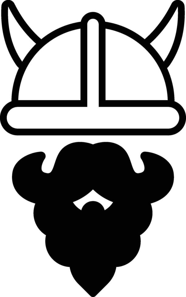A man with a beard and a Viking helmet vector