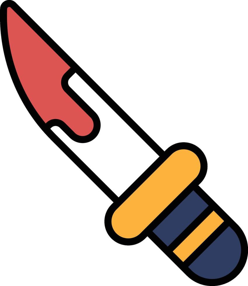 A toy knife with a handle in line style. vector