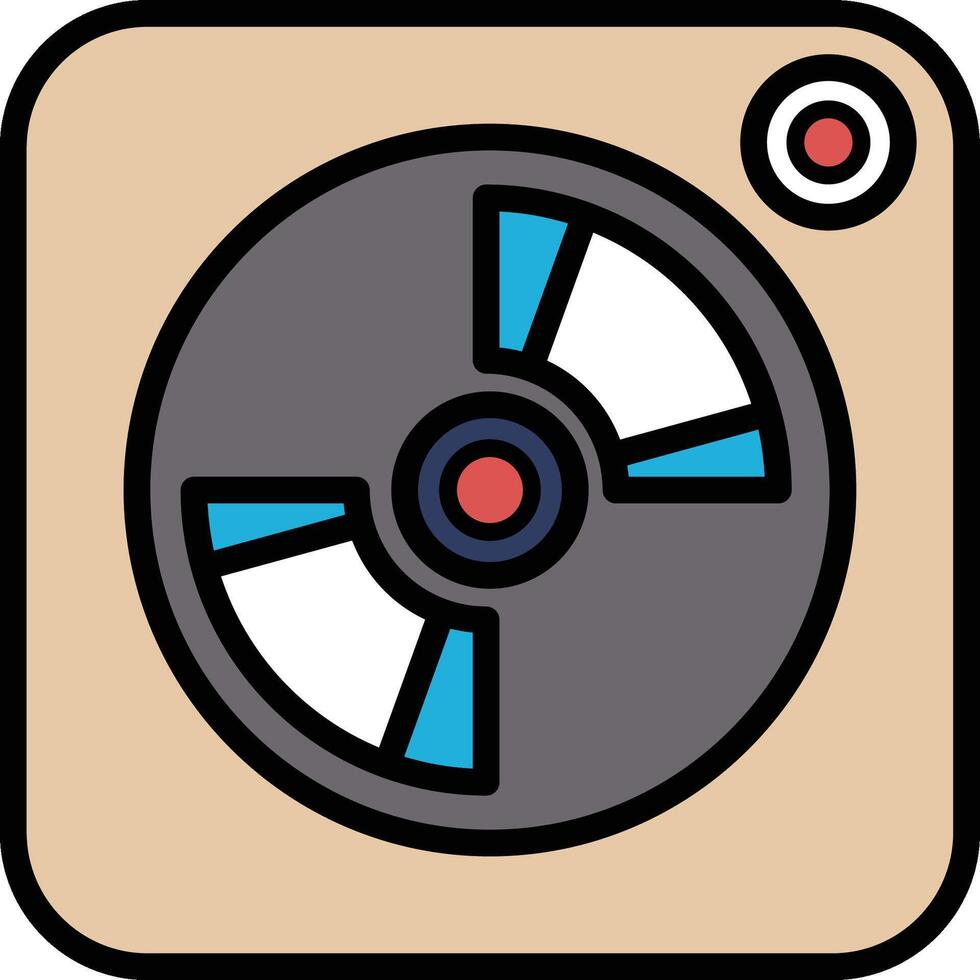 A stylized image of a CD player with a red button on the top right vector