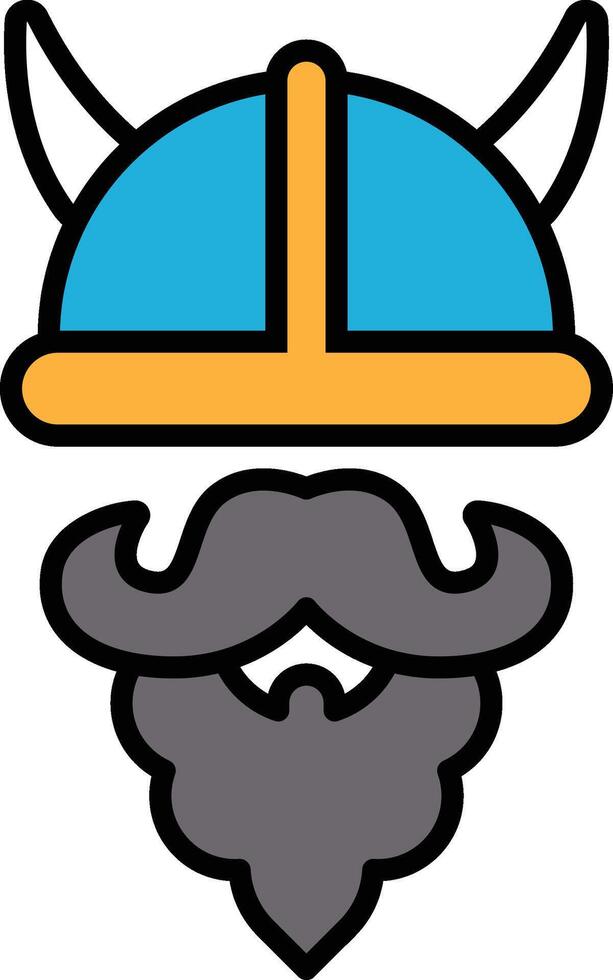 A man with a beard and a Viking helmet vector