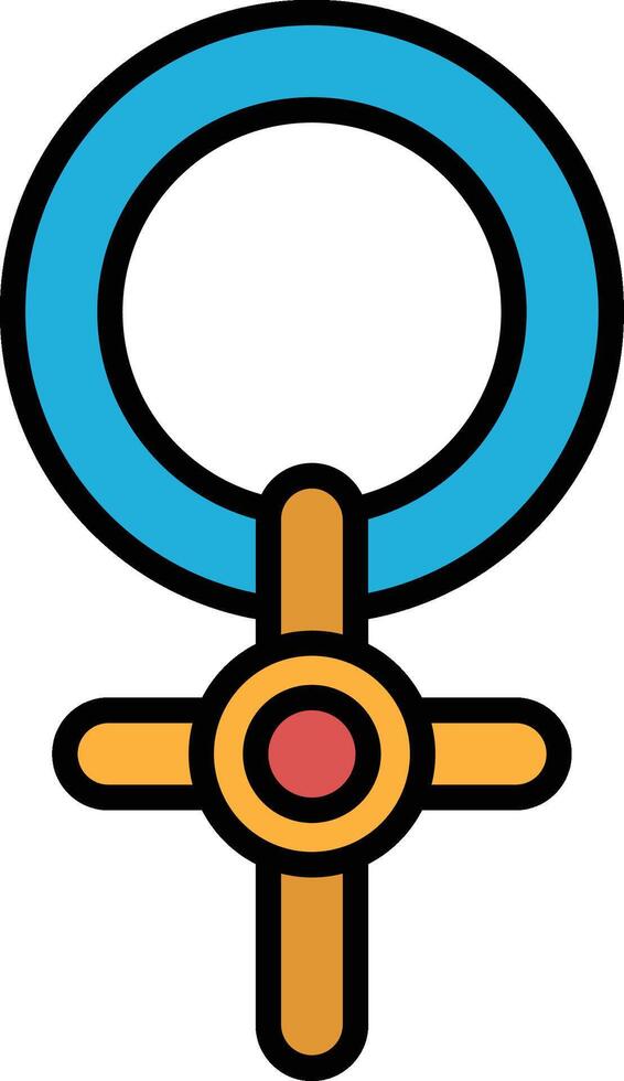 Illustration of a Christian cross in line style. vector