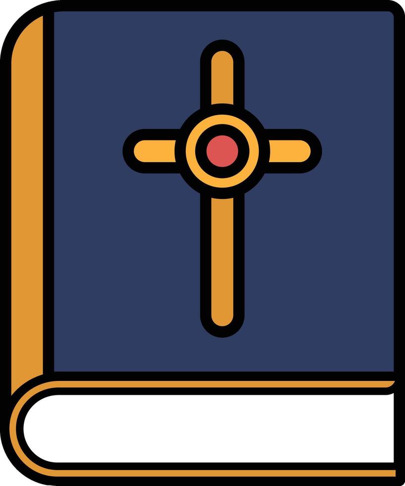 A blue book with a cross on it vector