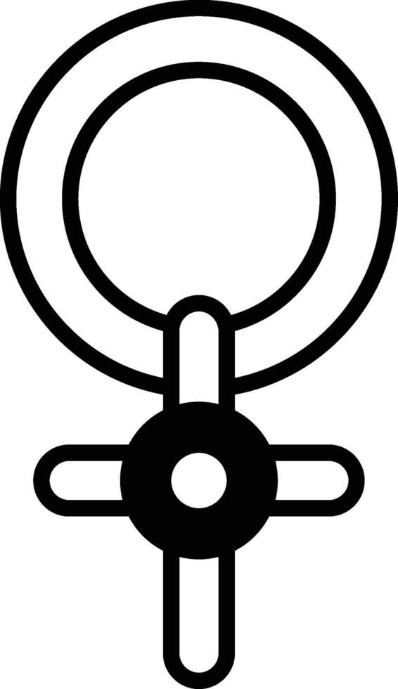 Illustration of a Christian cross in line style. vector
