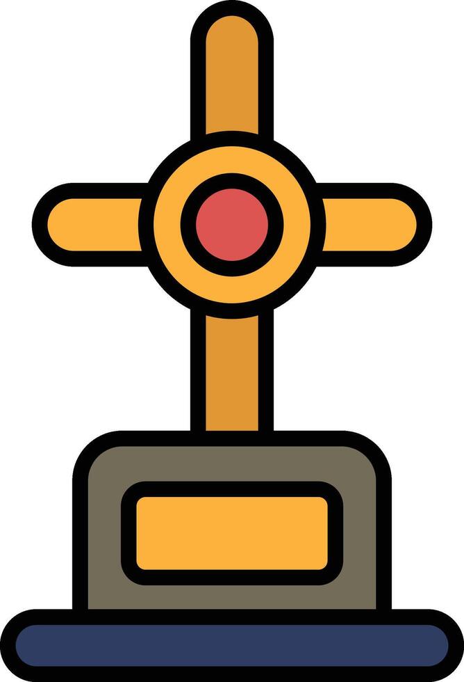 A cross with a red circle in the middle vector