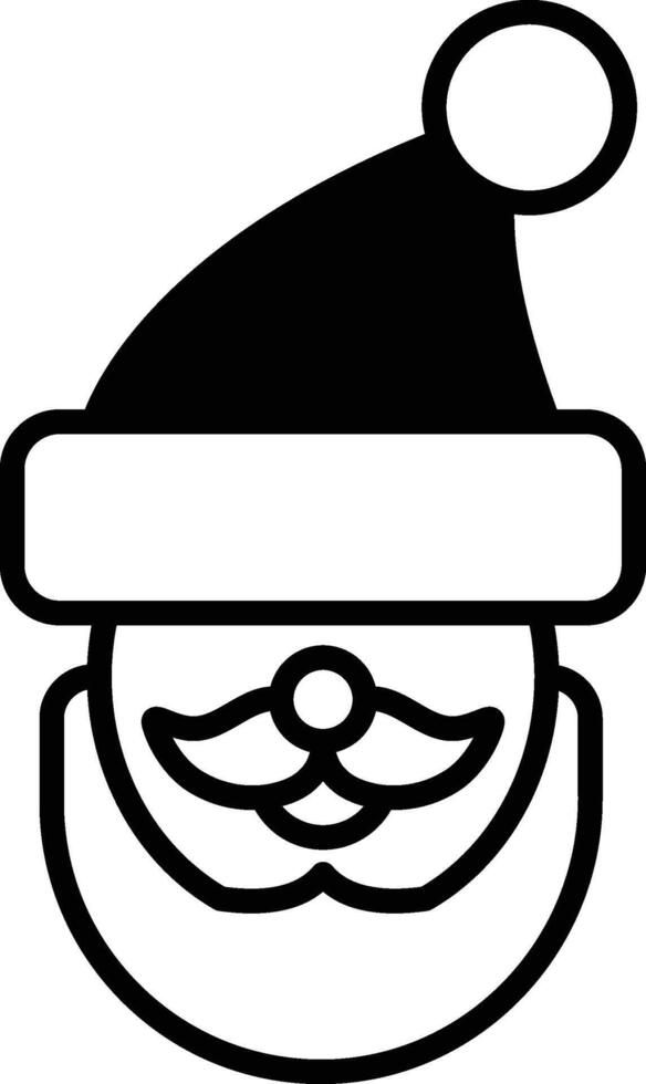 A cartoon of Santa Claus with a hat and white beard vector