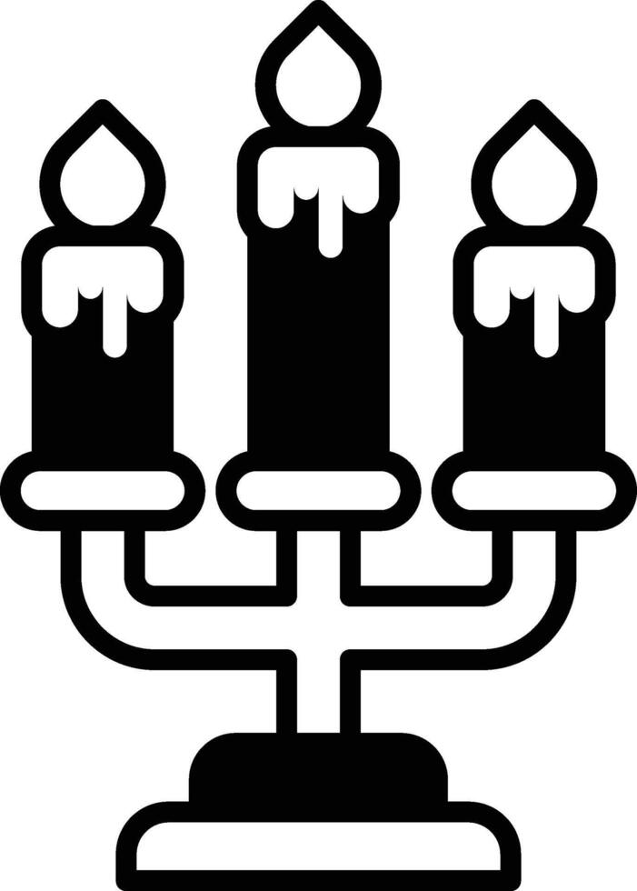 A candle holder with three candles in it vector