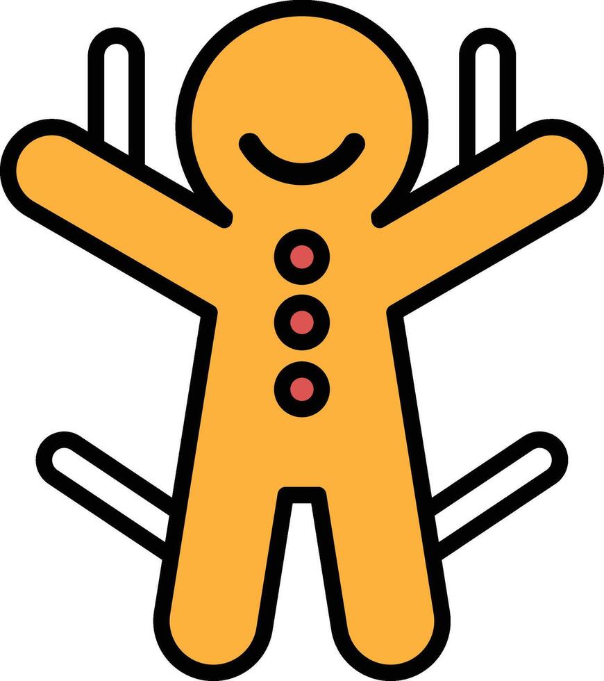 A cartoon of a smiling gingerbread man vector
