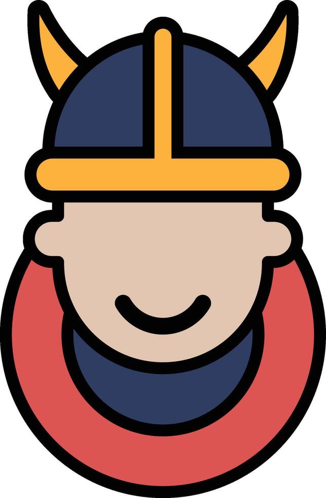 A man with a Viking helmet on his head is smiling vector