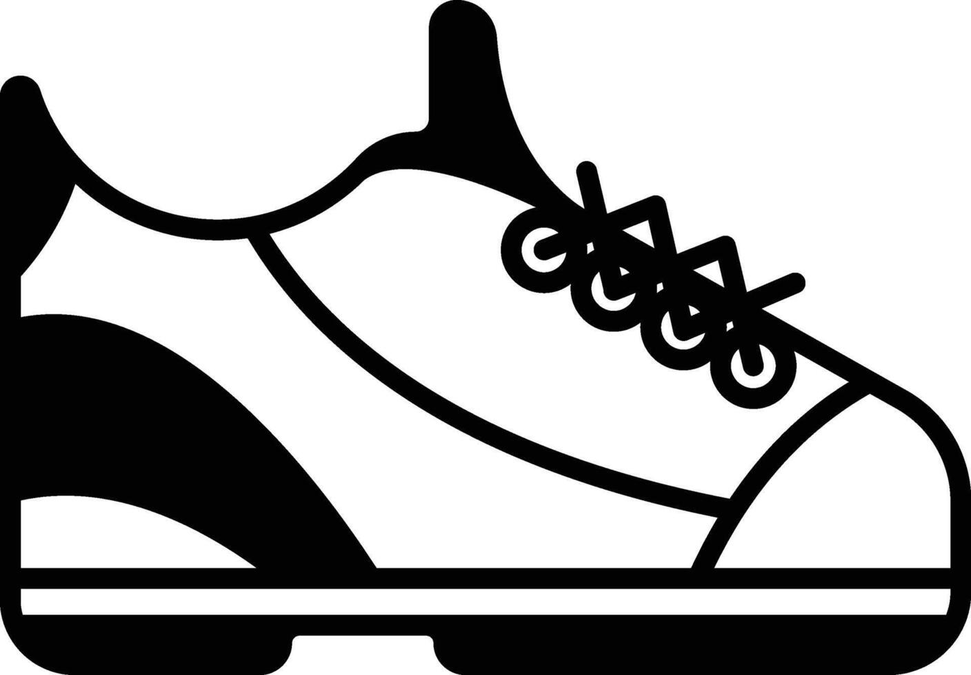 A cartoon shoe with a white and black stripe vector