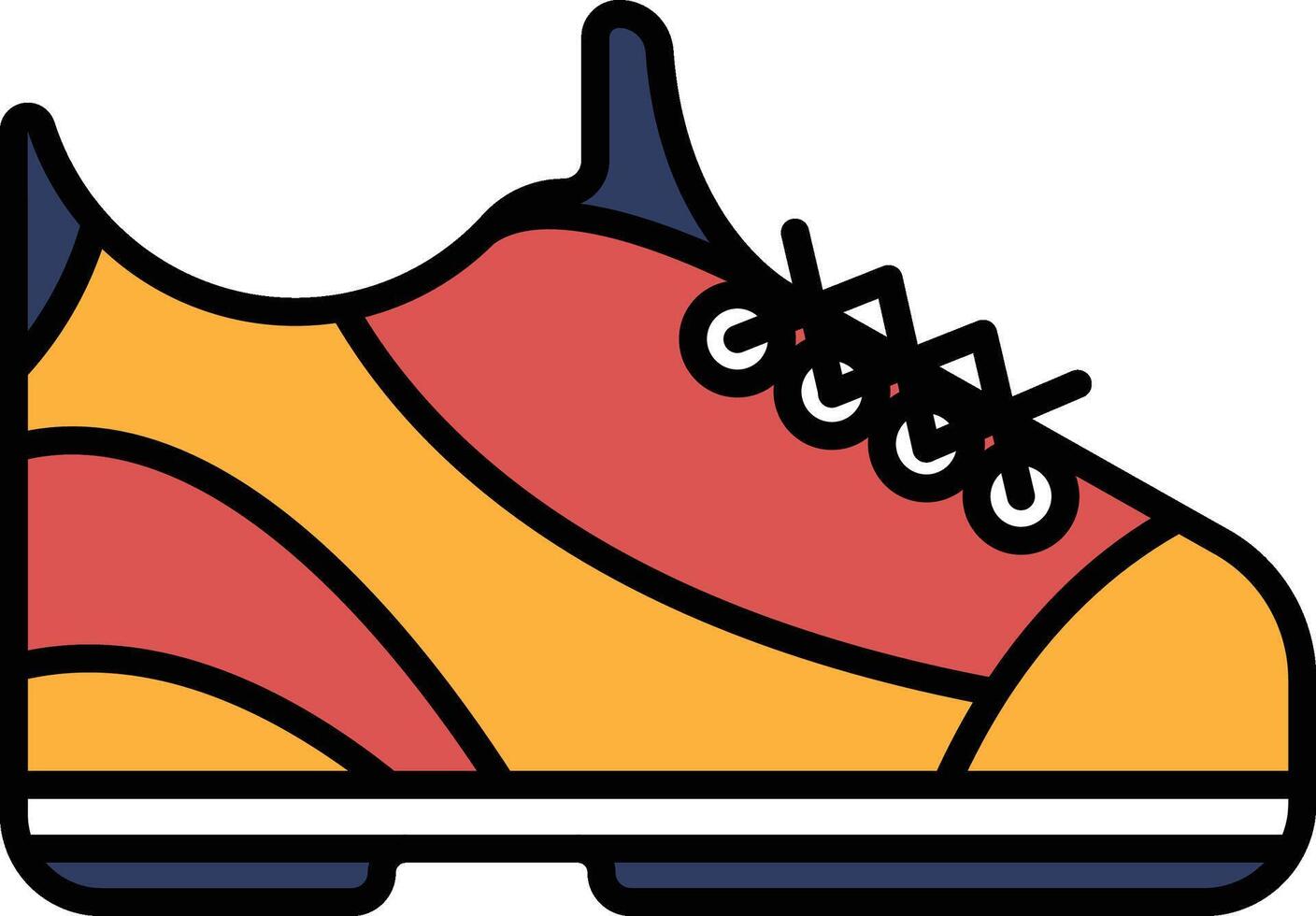 A cartoon shoe with a red and orange stripe vector