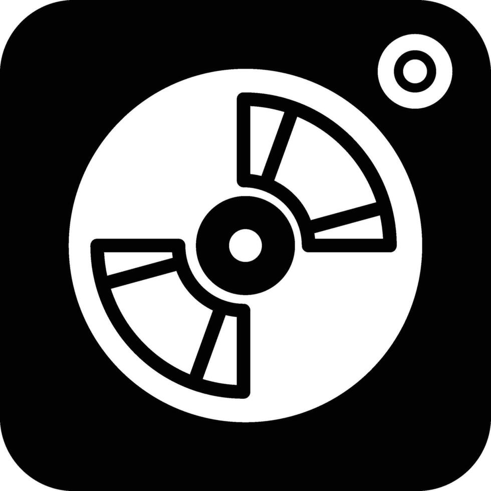 A stylized image of a CD player with a button on the top right vector