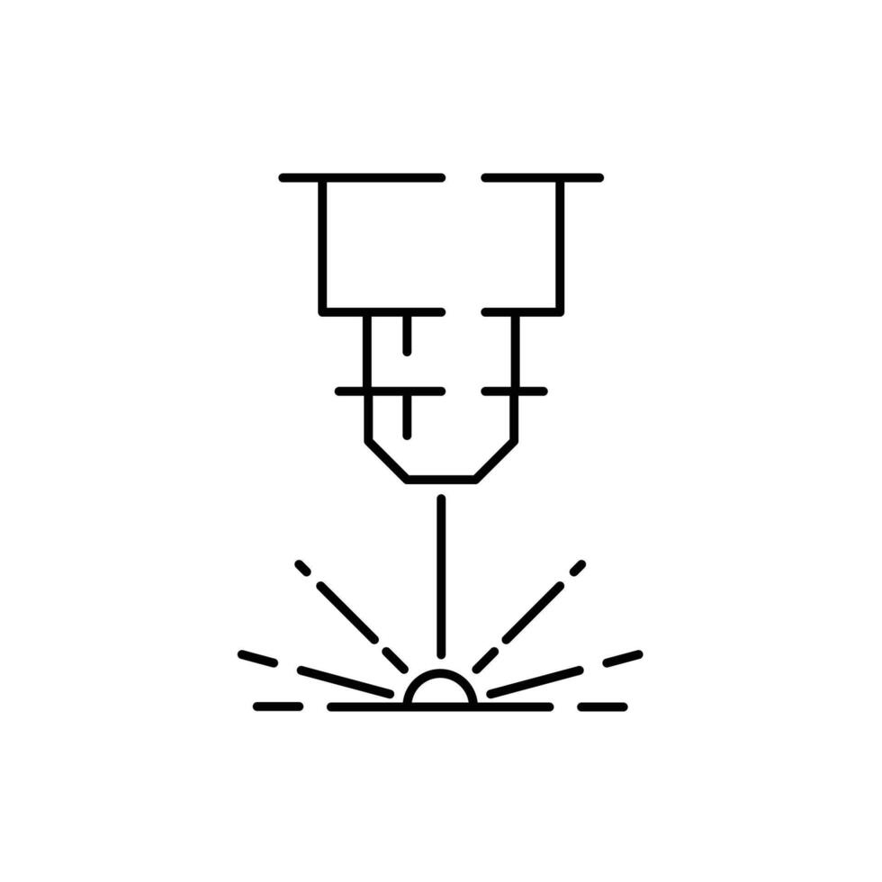 laser icon, beam machine, laser anti-aging for beautiful skin, line symbol on white background - editable stroke illustration vector