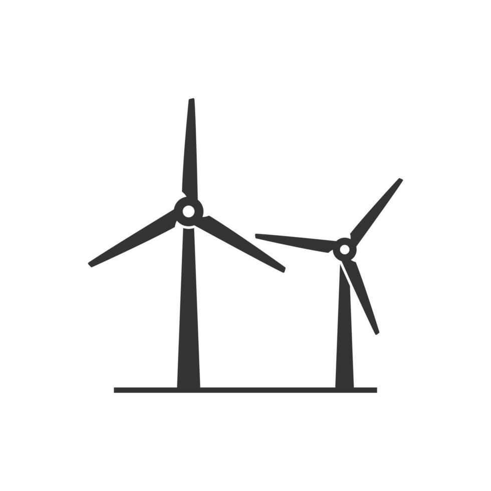 Wind power icon. Simple solid style. Mill, silhouette, farm, pictogram, wheel, power, technology, tower, power, energy alternative concept. illustration isolated on white background vector