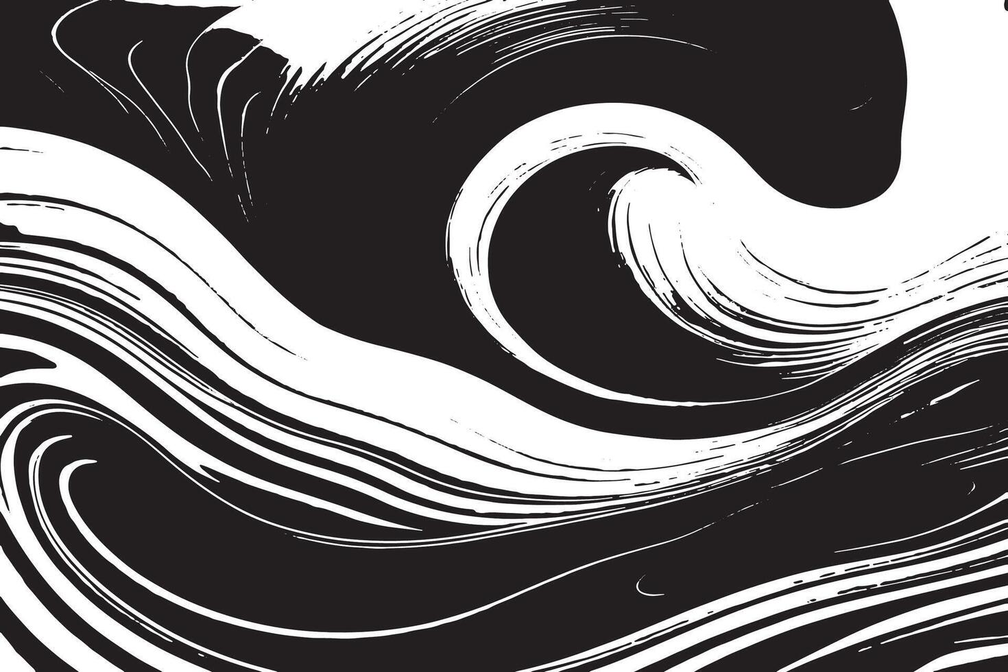 Black abstract texture pattern on white background for unique overlay designs. vector