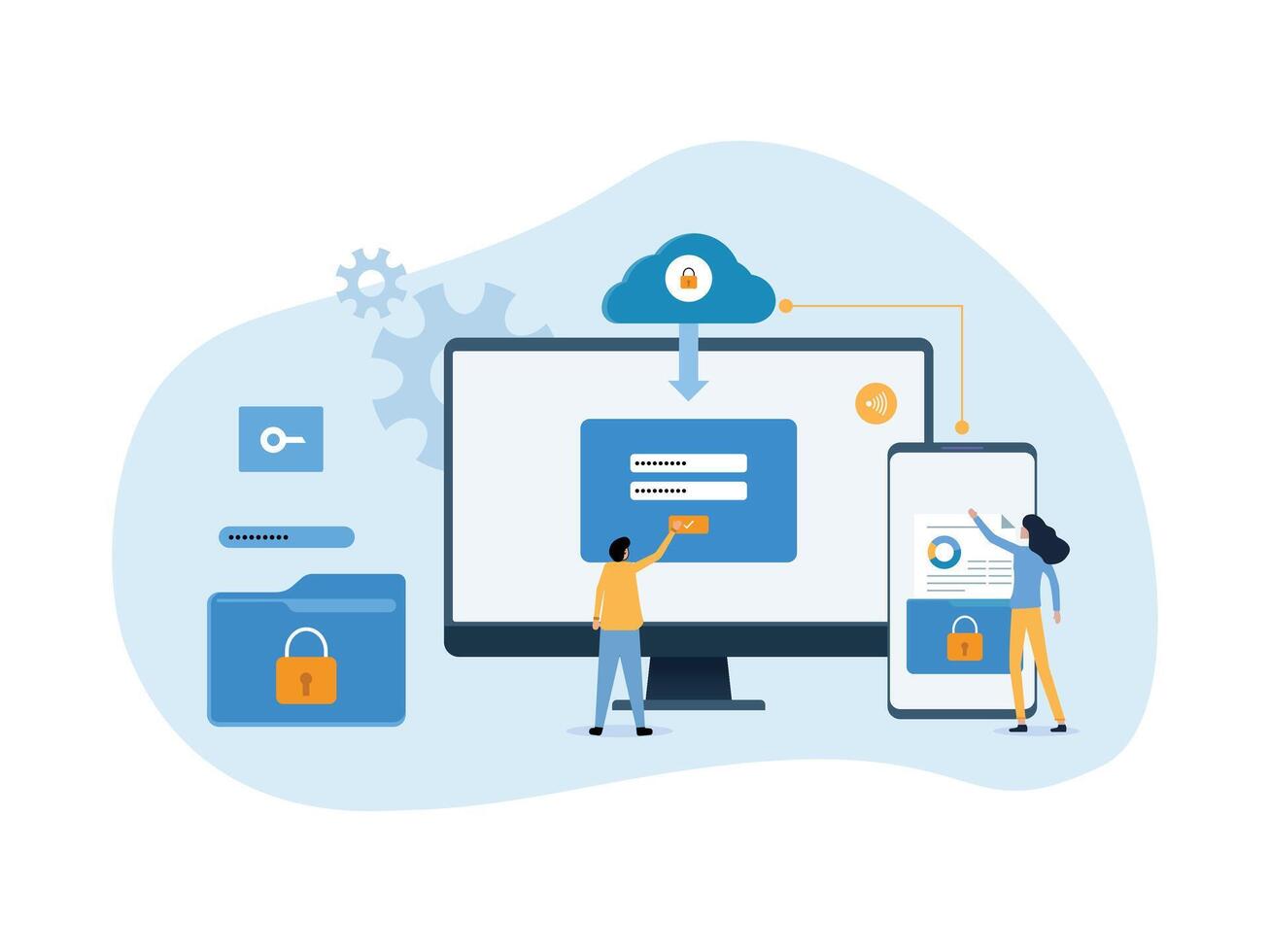 Cybersecurity Technology Infographic vector