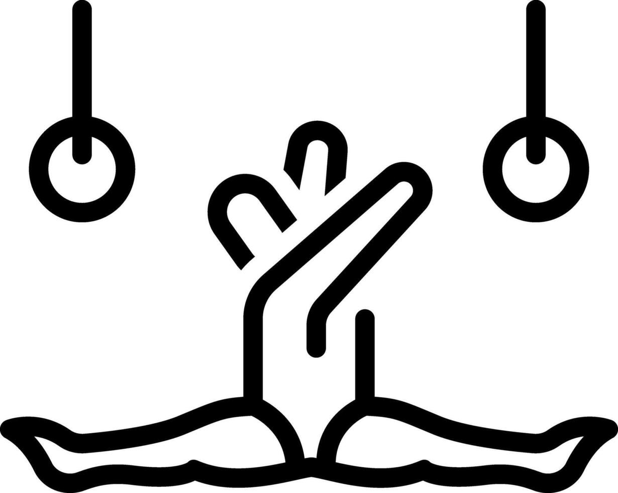 Black line icon for gymnastics vector