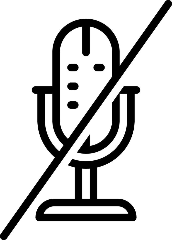 Black line icon for mute vector