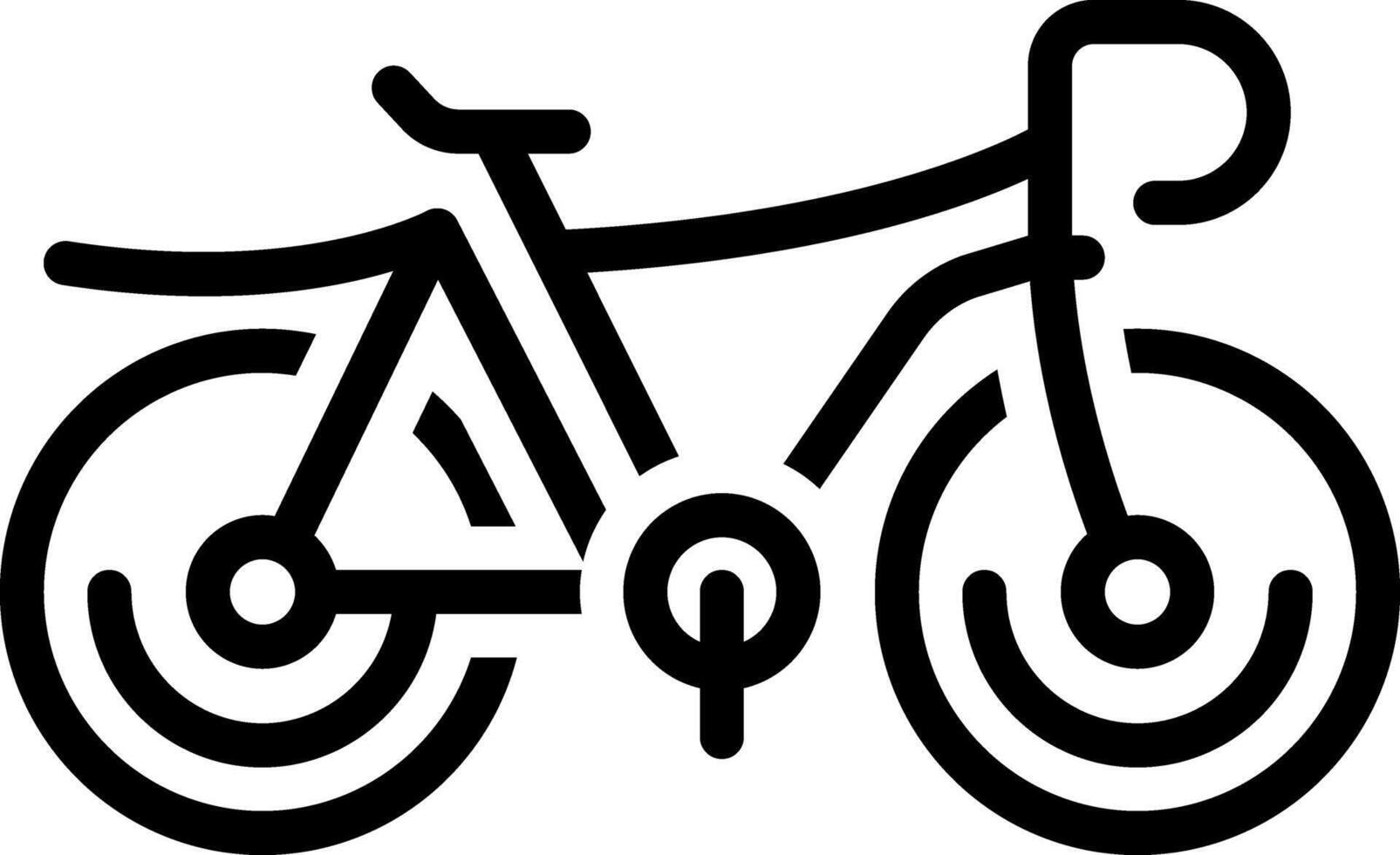 Black line icon for bicycle vector