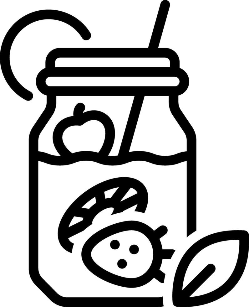 Black line icon for water rich food vector