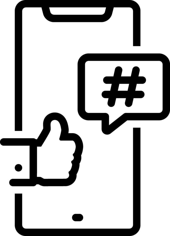 Black line icon for social media vector