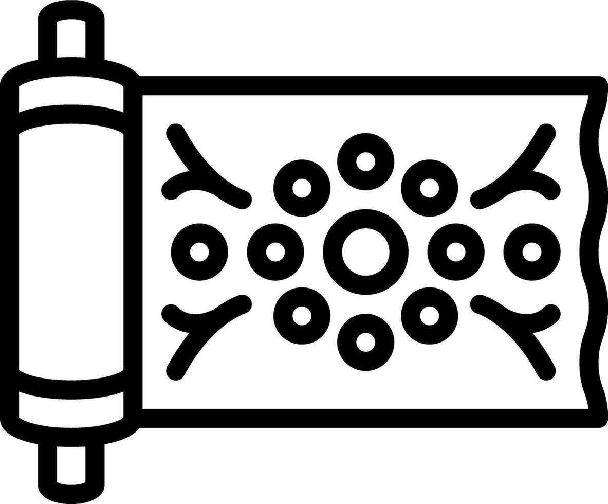 Black line icon for fabric vector