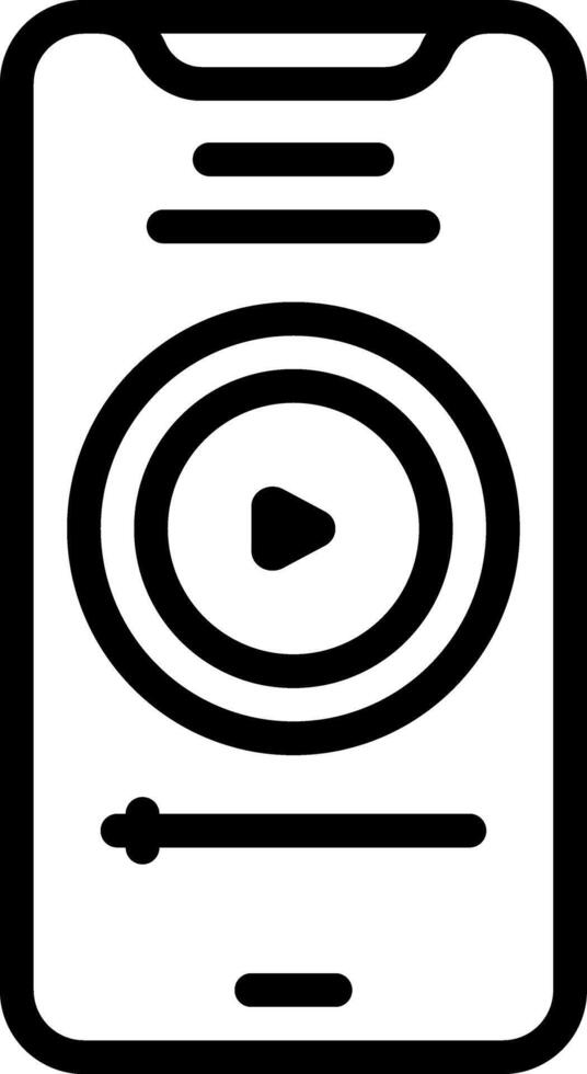 Black line icon for media vector