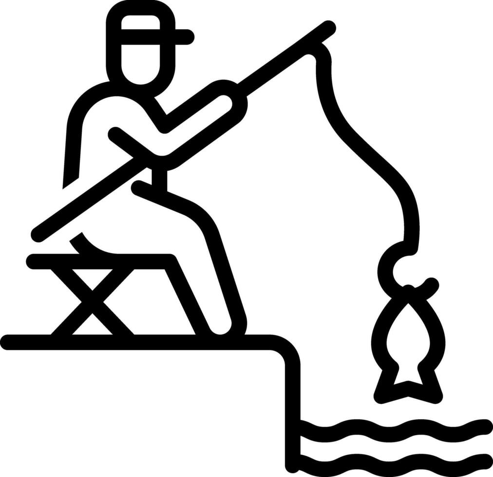 Black line icon for fishing vector