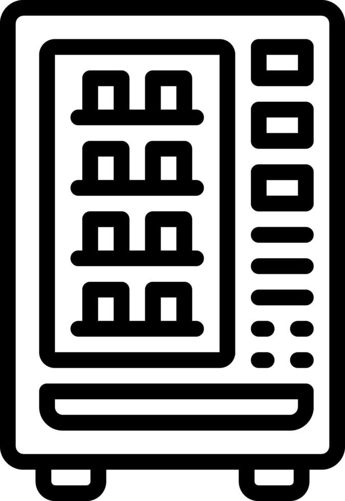 Black line icon for vending machine vector