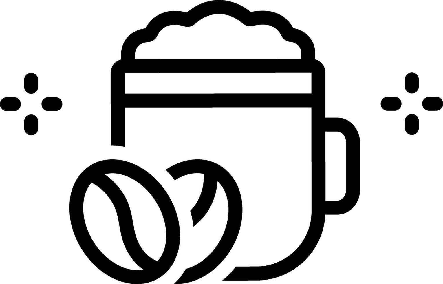 Black line icon for latte coffee vector