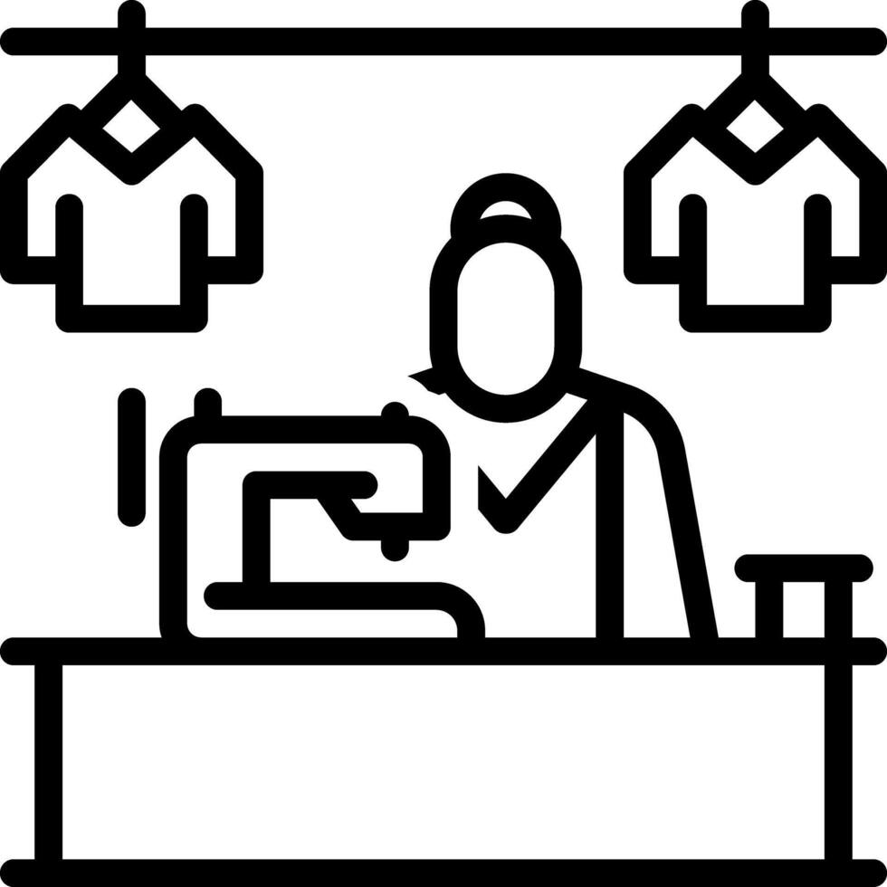 Black line icon for sewing vector